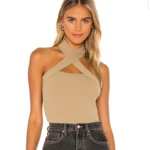 NBD Yvette Halter Top in Taupe